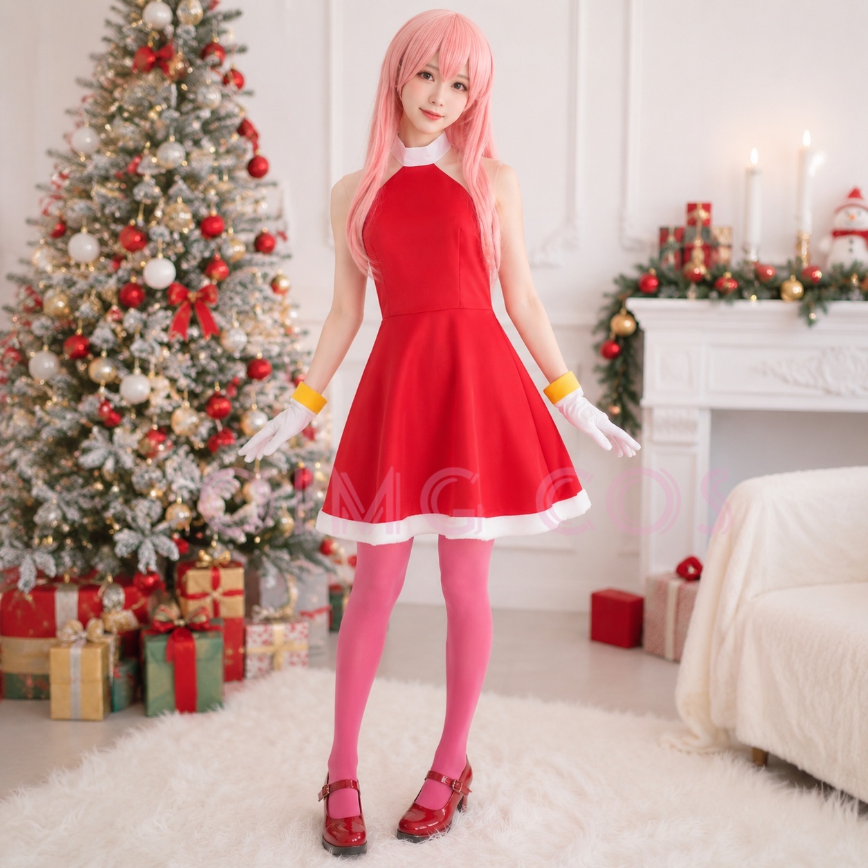 Anime Cosplay Ladies - Kostum Cosplay Amy Rose Seragam Karnaval