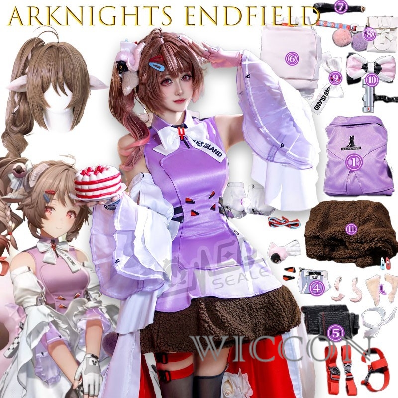 Anime Cosplay Blue Hair - Pakaian Cosplay Halloween Dewasa Arknights Endfield