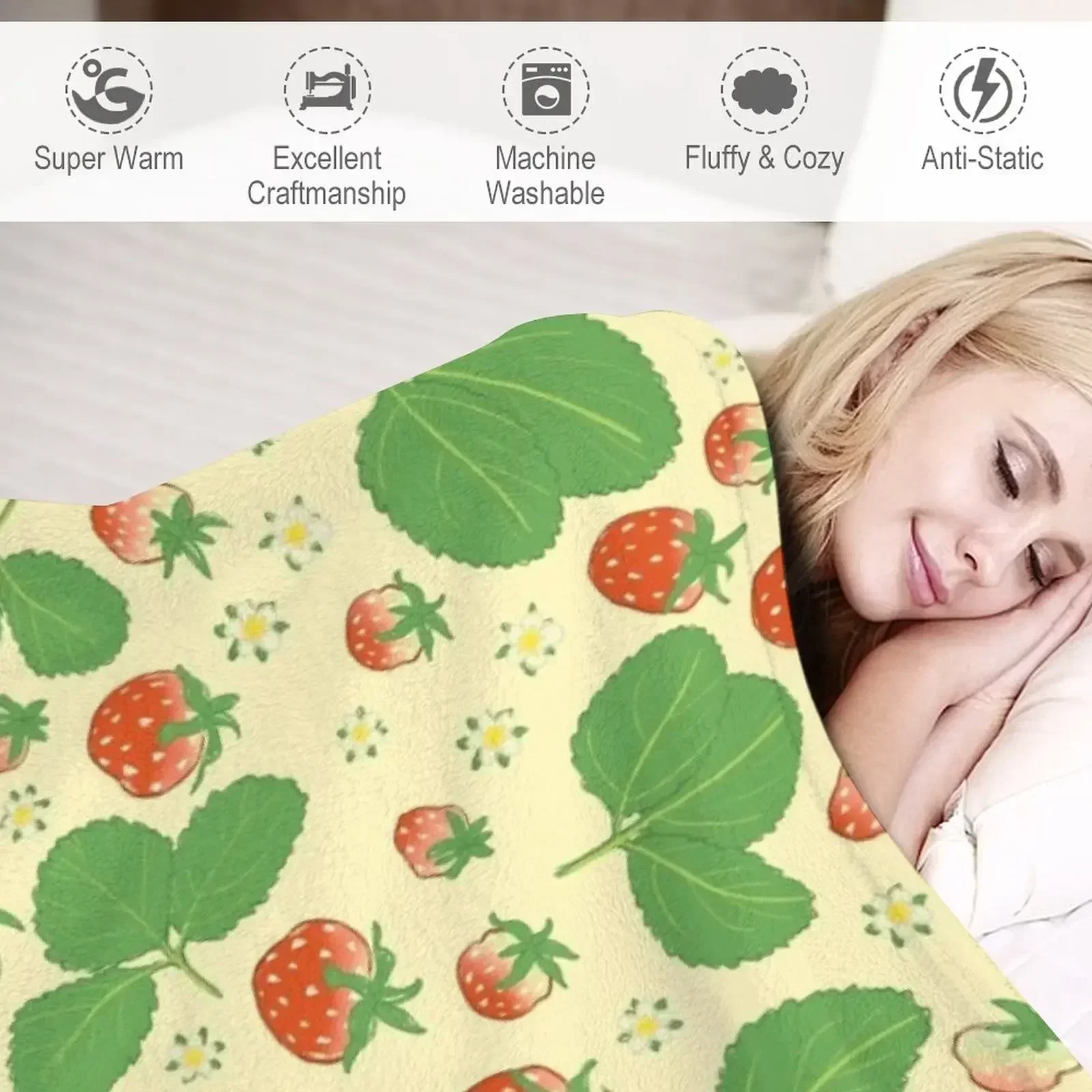 Selimut dengan motif stroberi  - Anime Cosplay Idea ulasan dan harga