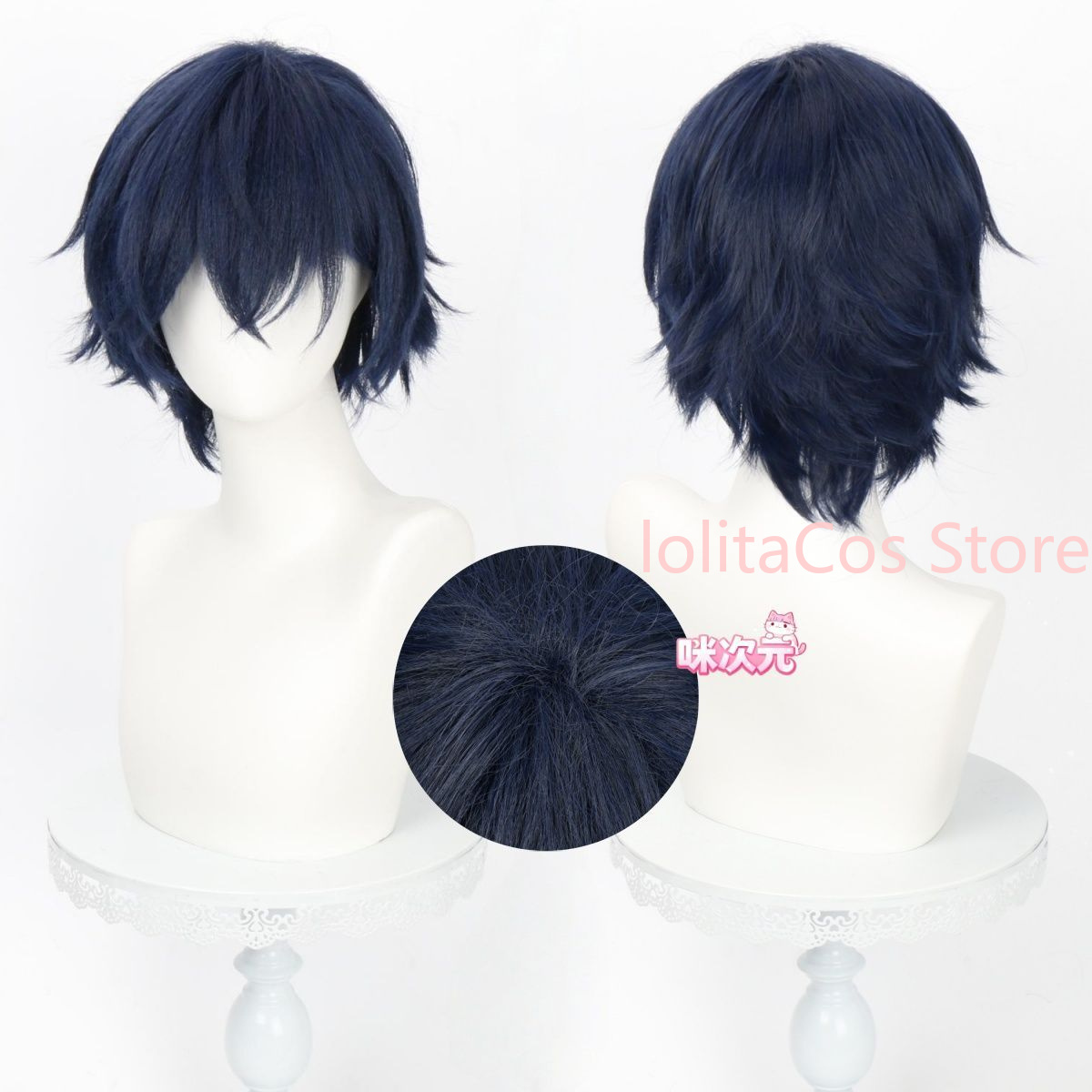 Wig Cosplay Genshin Impact Val - Anime Cosplay Blue Hair ulasan dan harga