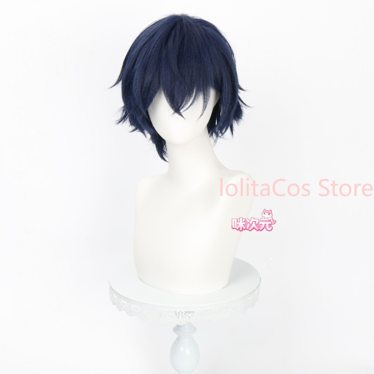 Wig Cosplay Genshin Impact Val - Anime Cosplay Blue Hair ulasan dan harga
