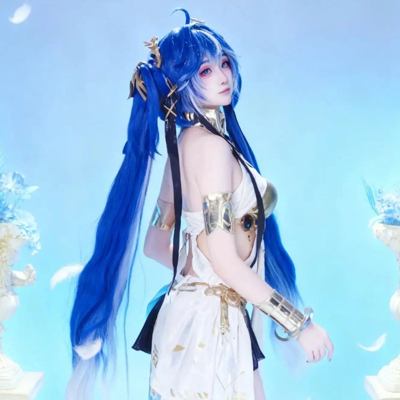 Wig Cosplay Iuno dari Game Wut - Anime Cosplay Blue Hair ulasan dan harga